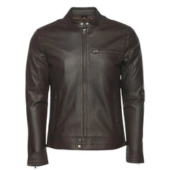 Arthur vintage brown café racer leather jacket