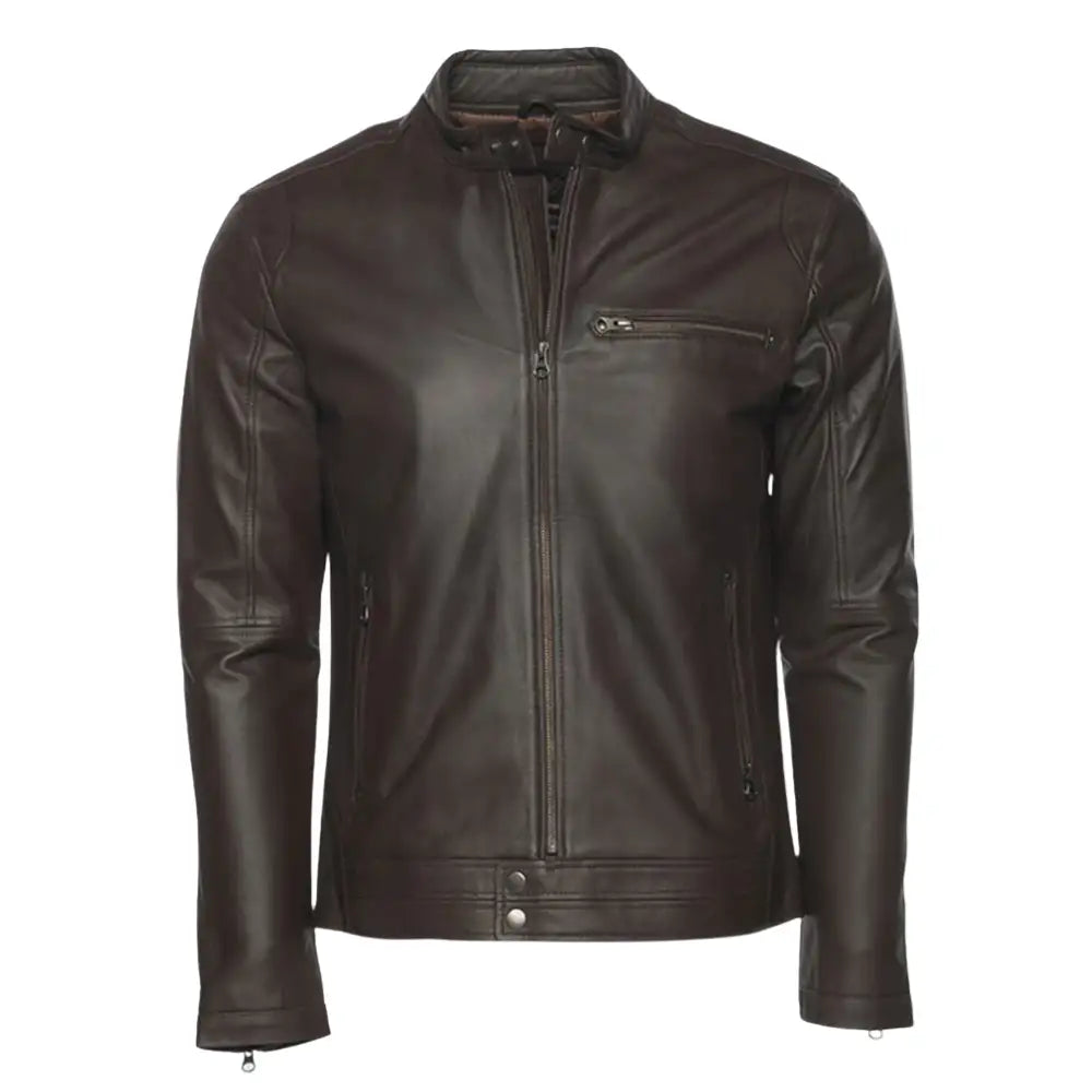 Arthur vintage brown café racer leather jacket