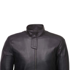 Asher plain Black Cafe Racer jacket