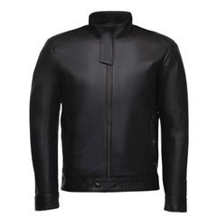 Asher plain Black Cafe Racer jacket