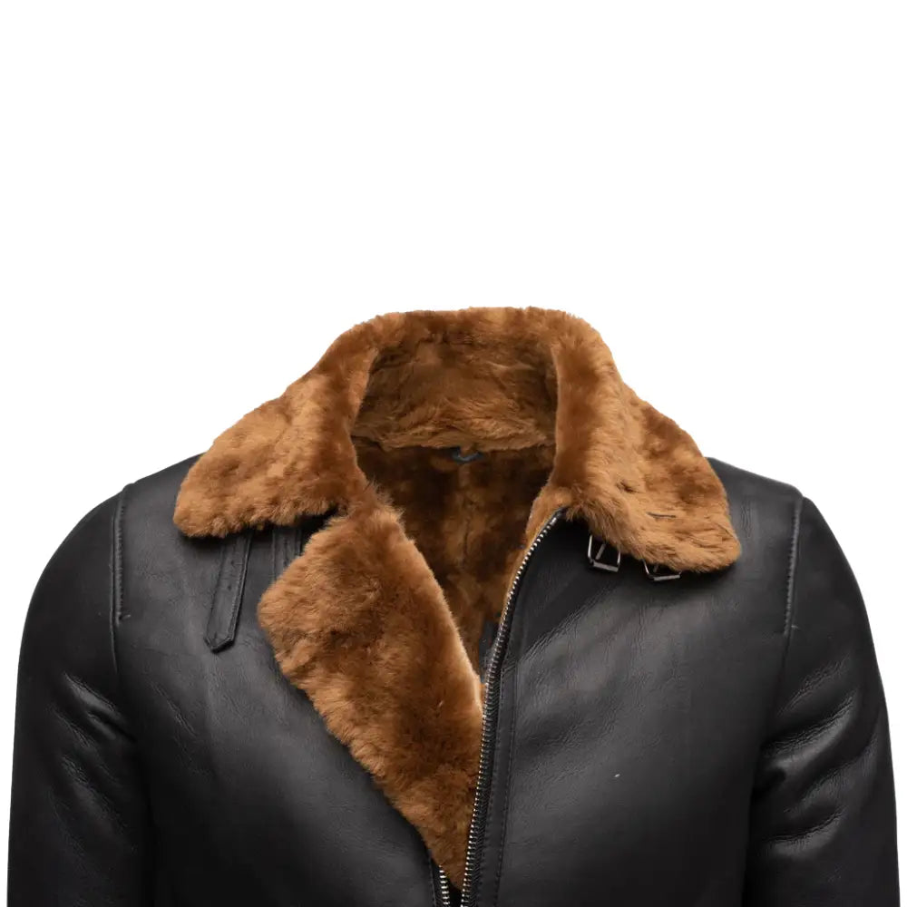 Classic Ginger Brown B3 Bomber Aviator Shearling Jacket