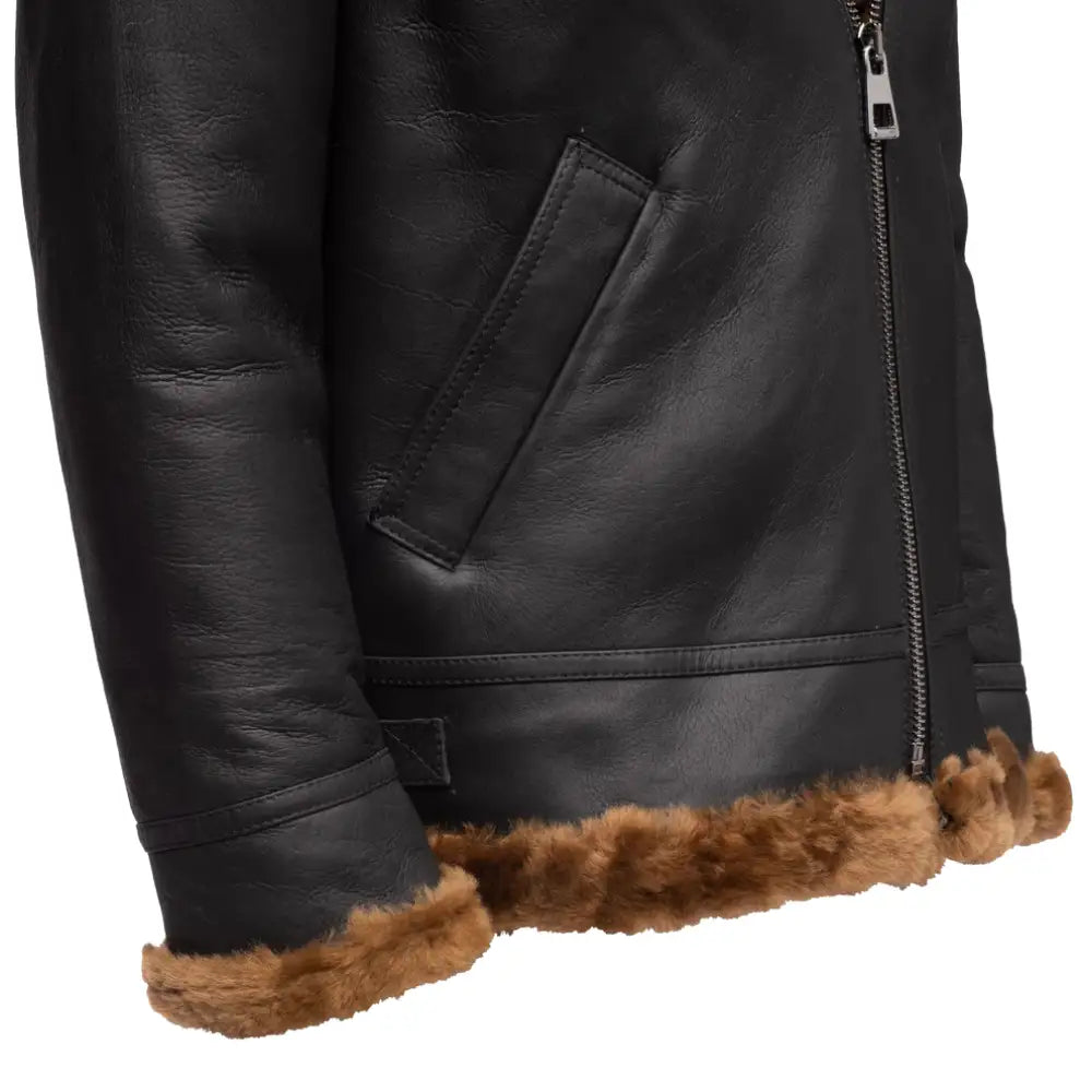 Classic Ginger Brown B3 Bomber Aviator Shearling Jacket