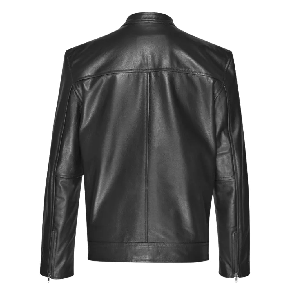 Bandit Black Cafe Racer Heavy Leather Jacket