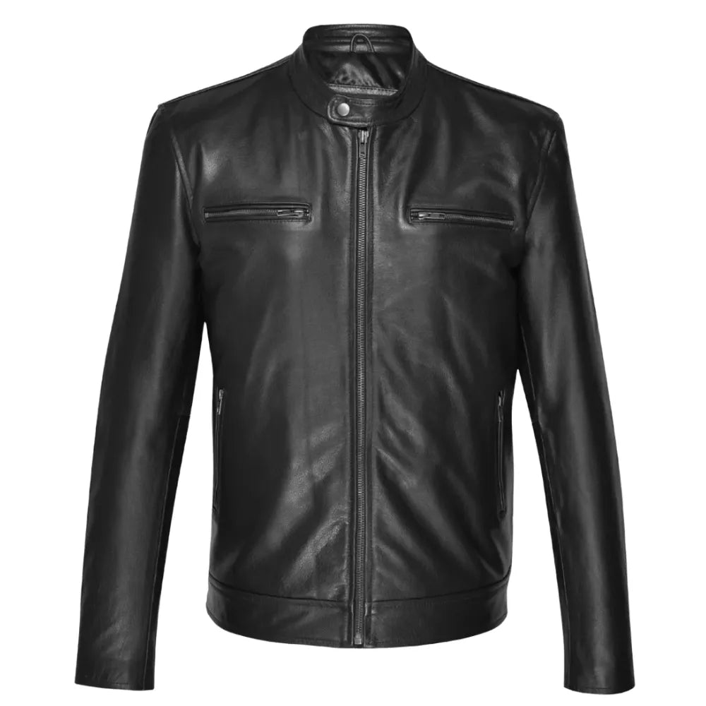 Bandit Black Cafe Racer Heavy Leather Jacket