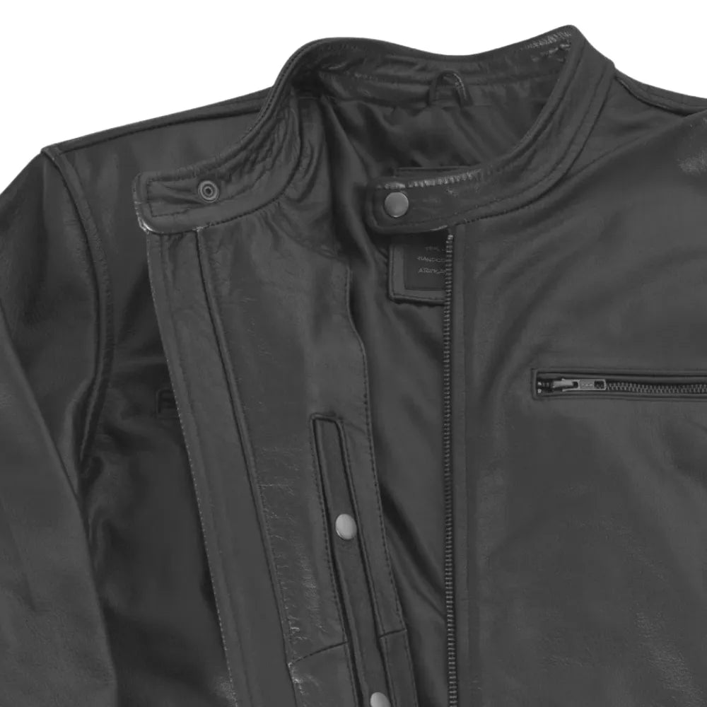 Bandit Black Cafe Racer Heavy Leather Jacket