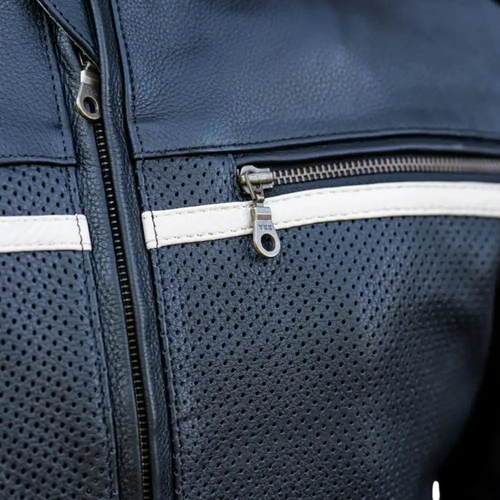 Black Armored Cafe Racer Leather Motorcycle Jacket