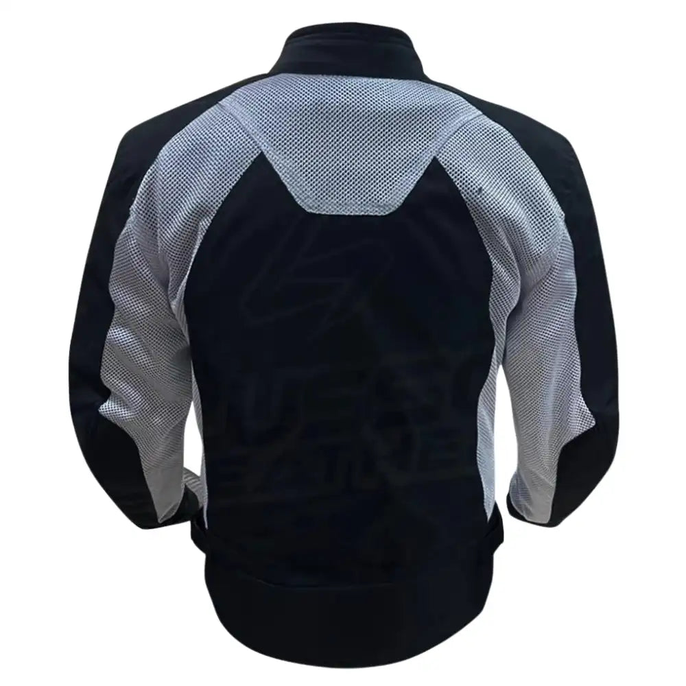 Black and White Waterproof Armored Leather Motorcycle Jacket