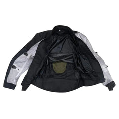 Black and White Waterproof Armored Leather Motorcycle Jacket