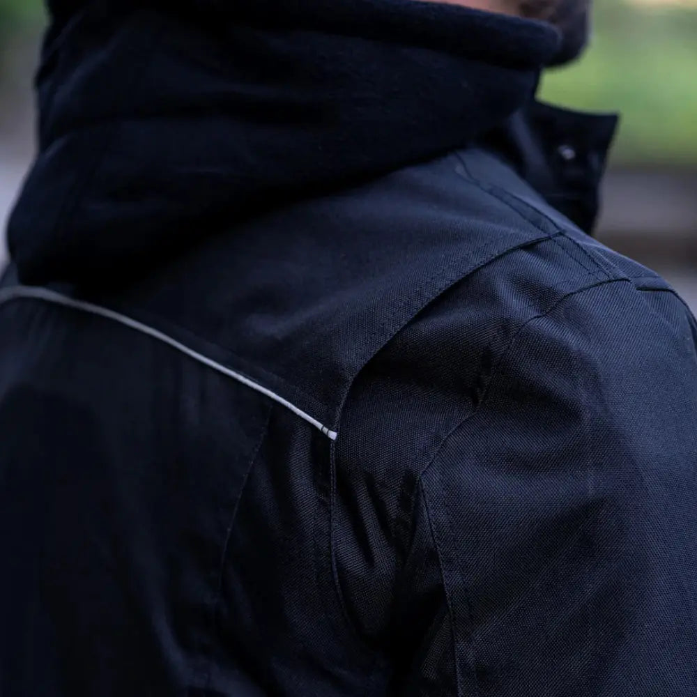 Black Hooded Air-Ventilation Textile Motorcycle Jacket