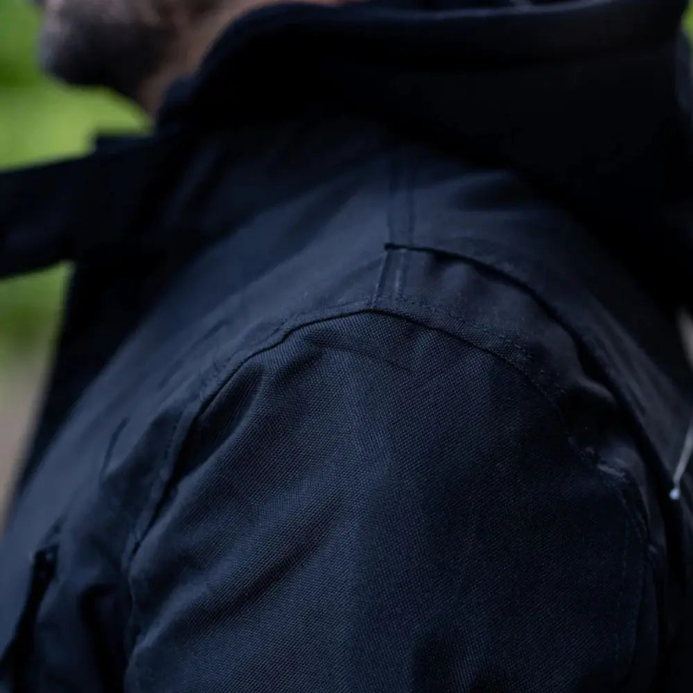 Black Hooded Air-Ventilation Textile Motorcycle Jacket