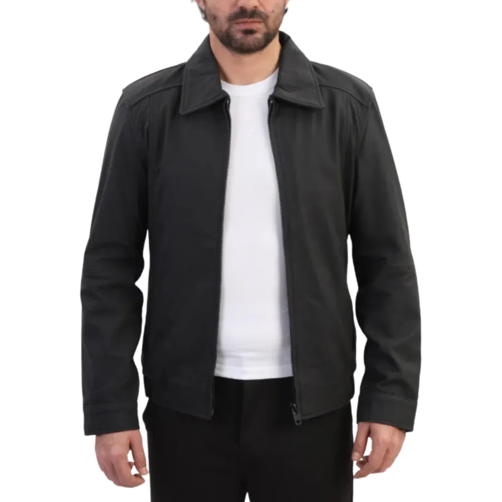 Blaze matte black classic leather jacket