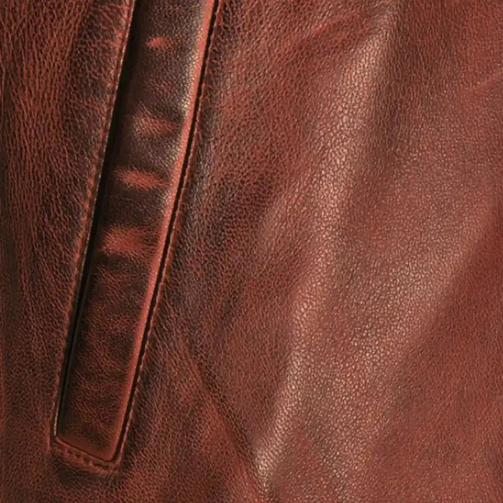 Boyd's Rust Leather Jacket with ribbed cuffs