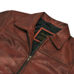 Boyd's Rust Leather Jacket with ribbed cuffs