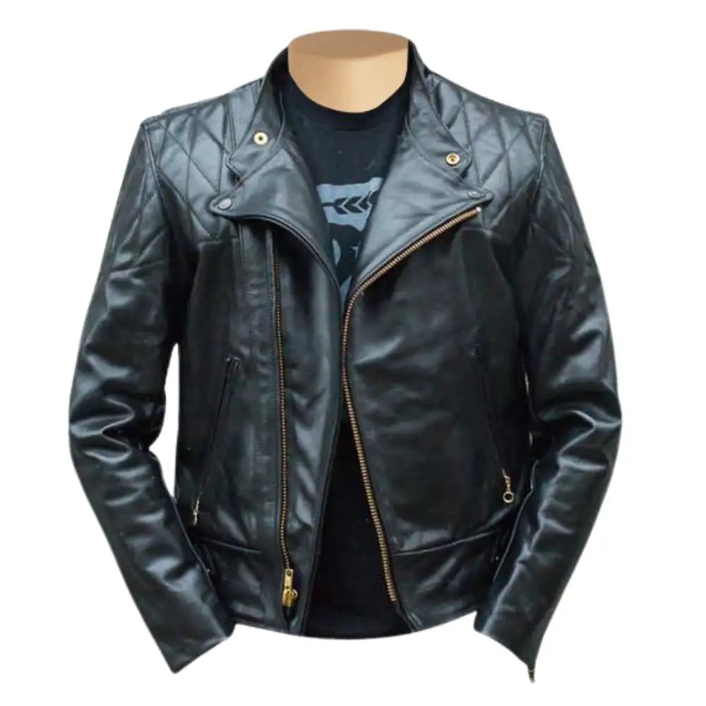 Brandford's Quilted Leather Biker Jacket