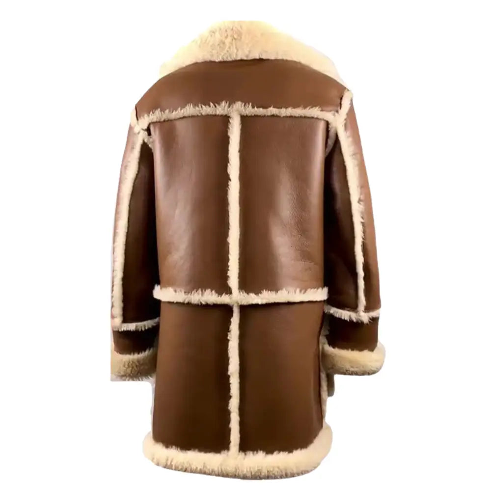 Brock's Brown shearling overcoat
