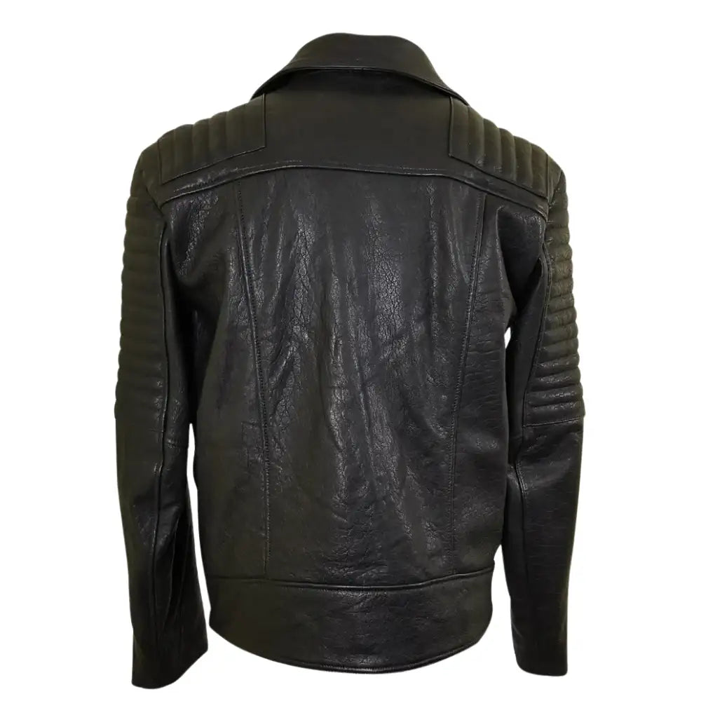 Bubble Textured Leather Biker Jacket