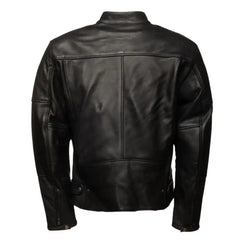 Carson Black Cafe Racer Leather Motorcycle Jacket