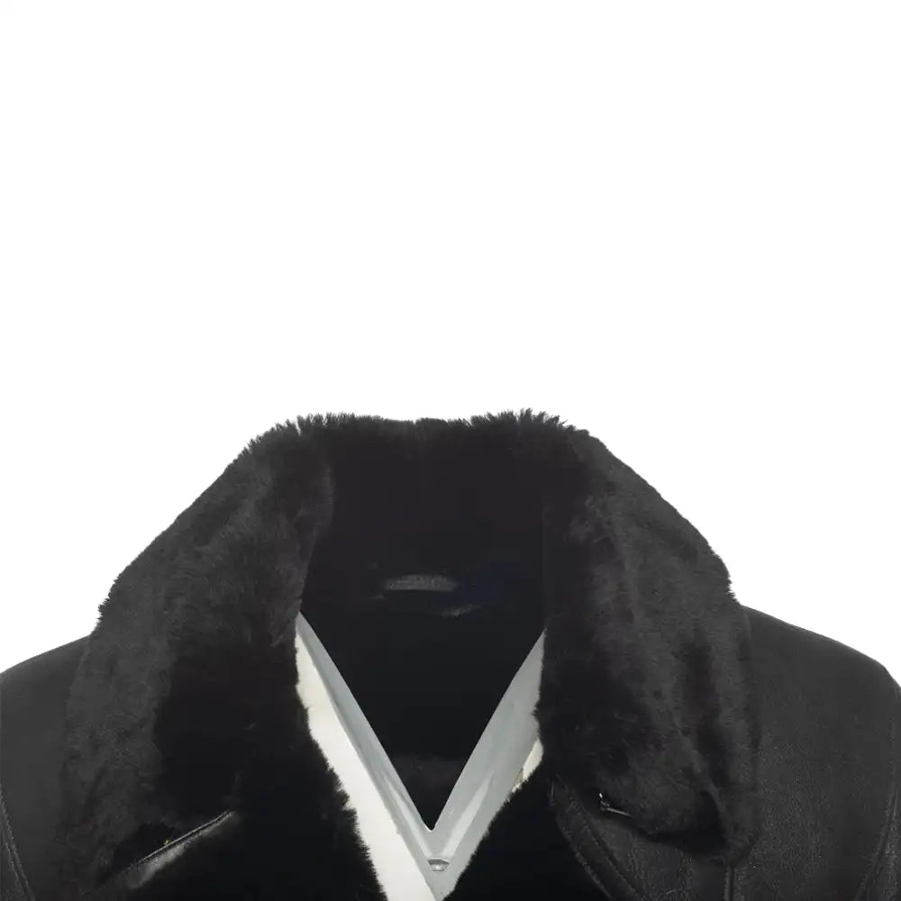Carters Black Leather Biker Shearling Jacket