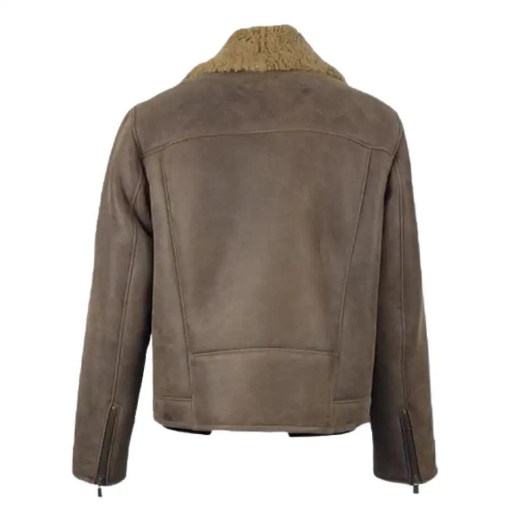 Carter's Brown Shearling Leather Biker Jacket