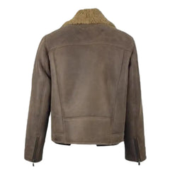 Carter's Brown Shearling Leather Biker Jacket