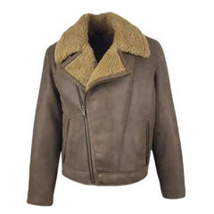 Carter's Brown Shearling Leather Biker Jacket