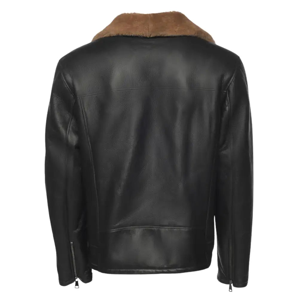 Carters Ginger Brown Shearling Leather Biker Jacket