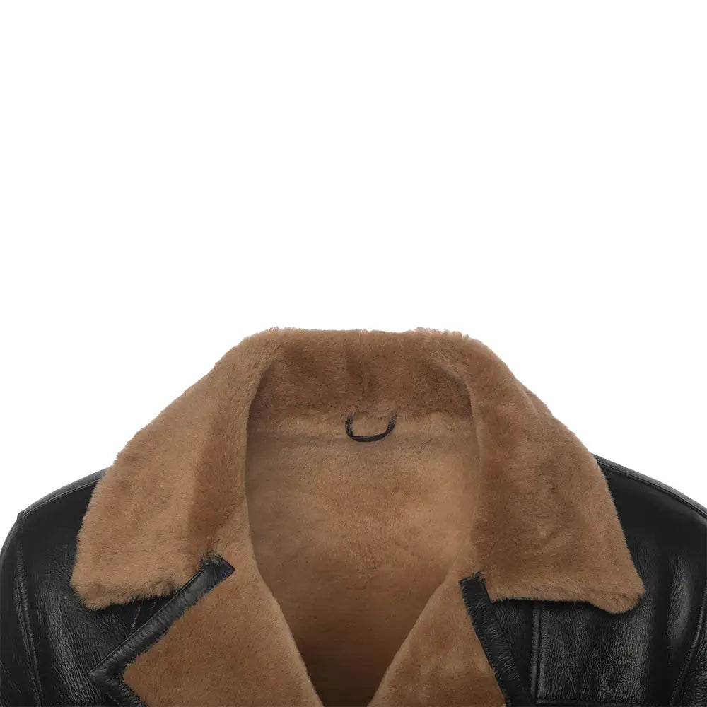Carters Ginger Brown Shearling Leather Biker Jacket