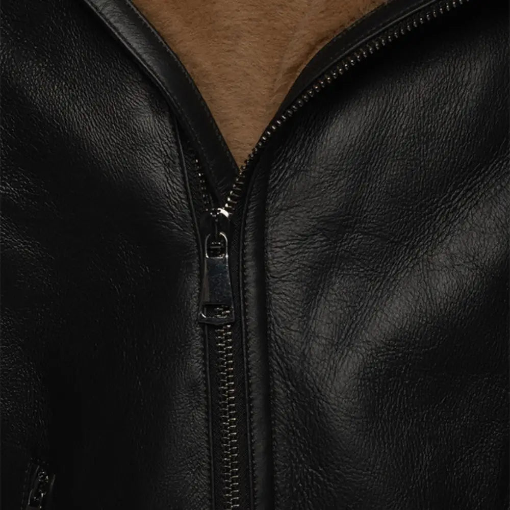 Carters Ginger Brown Shearling Leather Biker Jacket