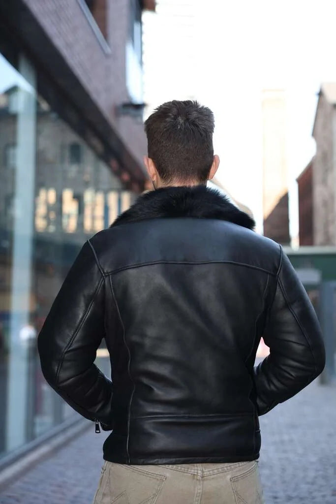 Carter's Toscana Shearling Leather Biker Jacket