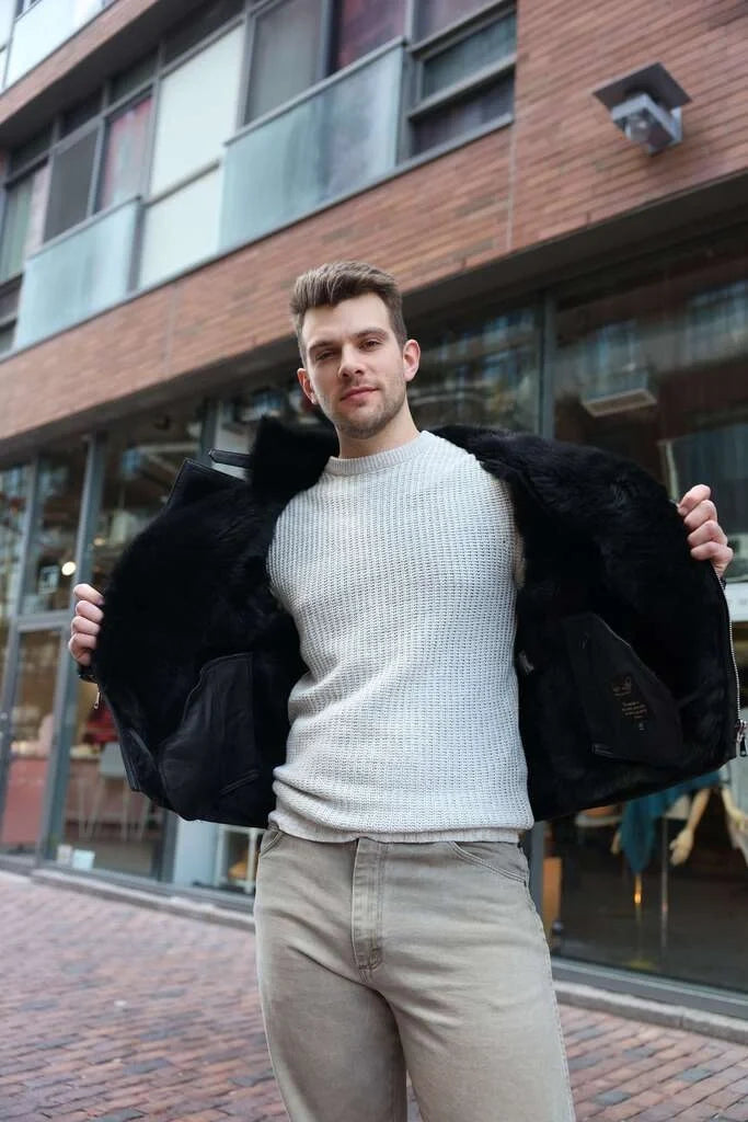 Carter's Toscana Shearling Leather Biker Jacket