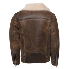 Carter's Distressed Leather Biker Bomber Jacket