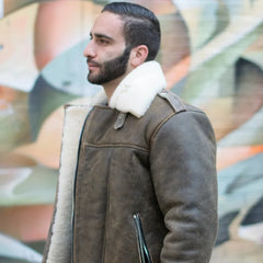 Carter's Distressed Leather Biker Bomber Jacket