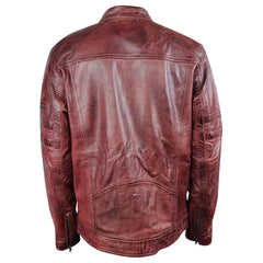 Charley Ellwood's moto style Burnished Burgundy Leather Jacket
