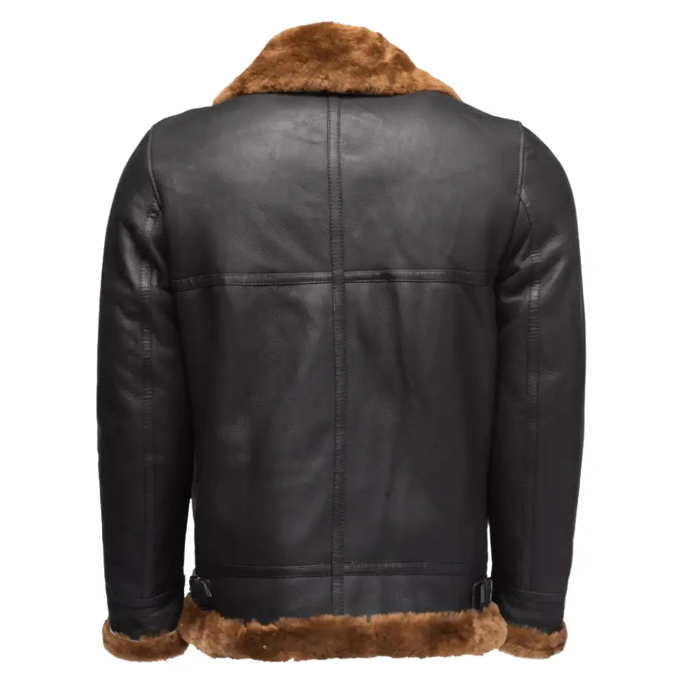 Classic Ginger Brown B3 Bomber Aviator Shearling Jacket
