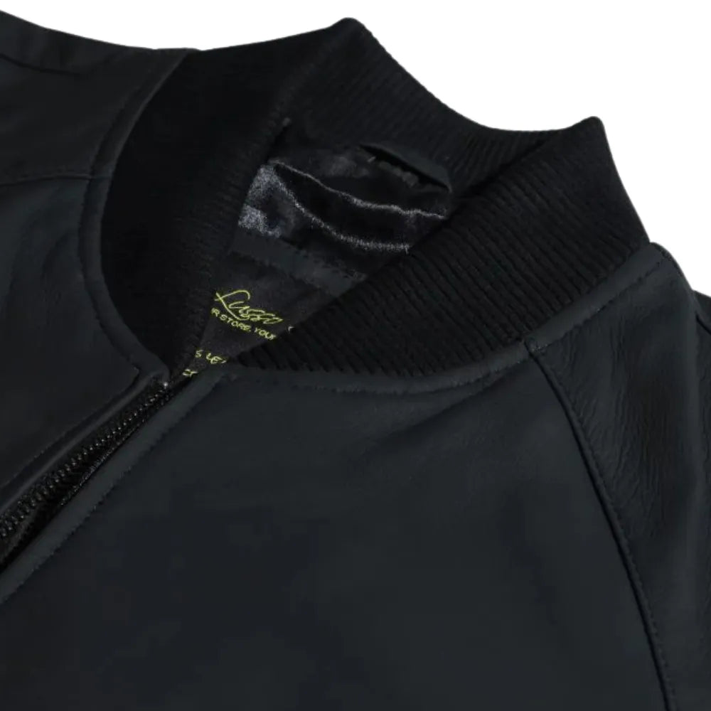 Colt matte black ribbed bomber jacket
