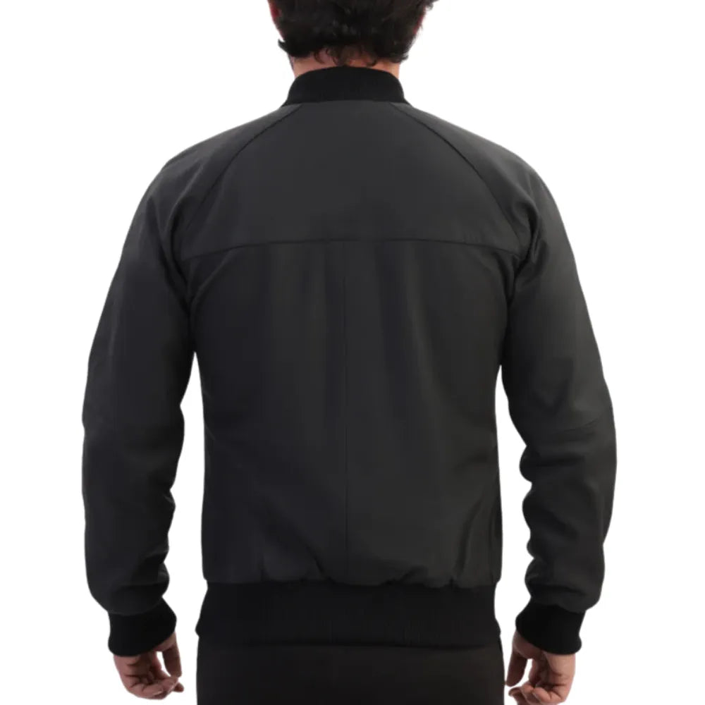 Colt matte black ribbed bomber jacket