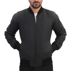 Colt matte black ribbed bomber jacket