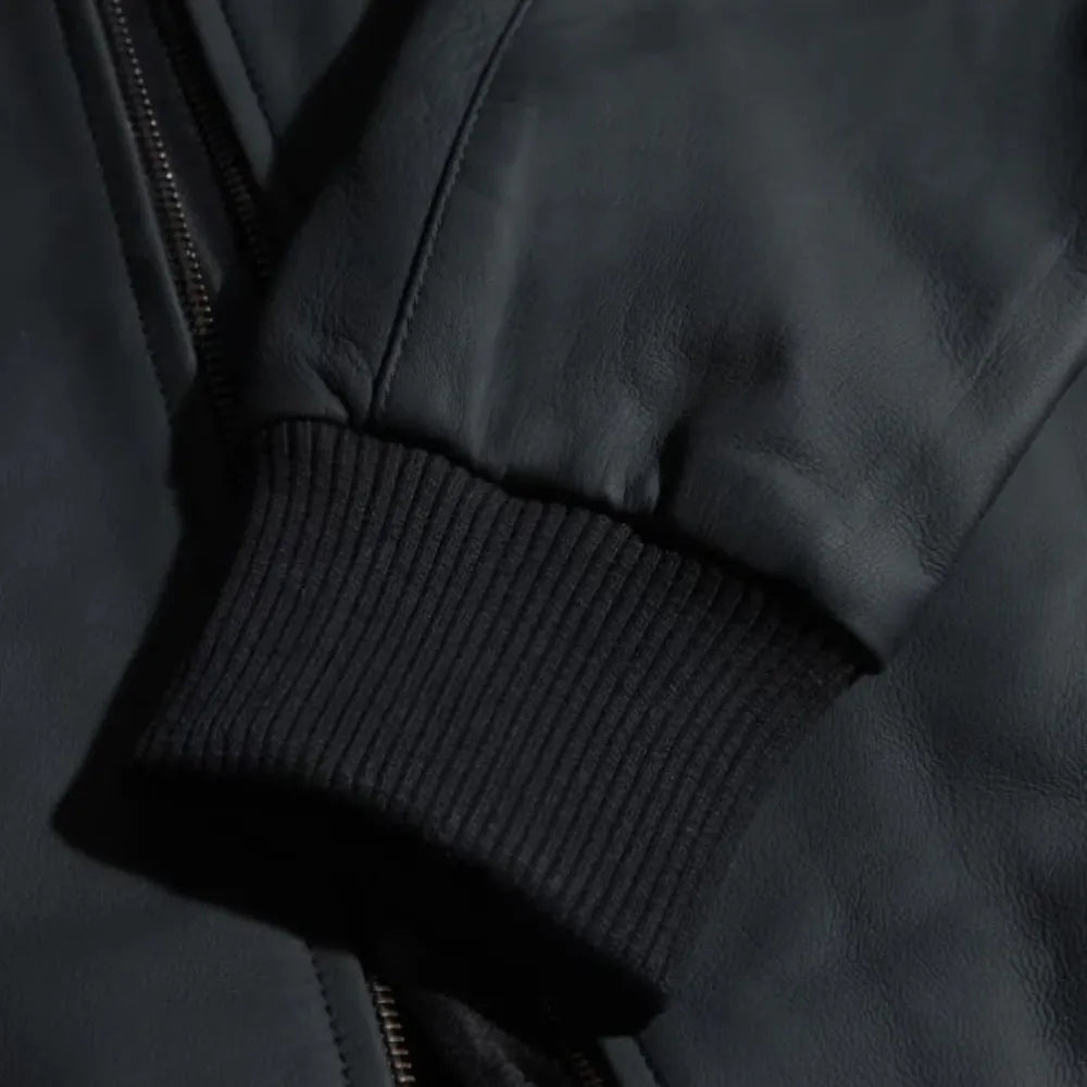 Colt matte black ribbed bomber jacket