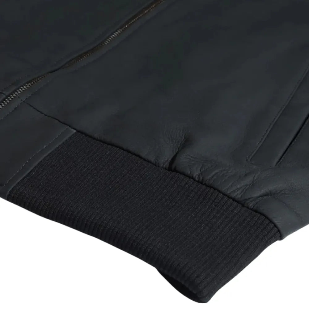 Colt matte black ribbed bomber jacket
