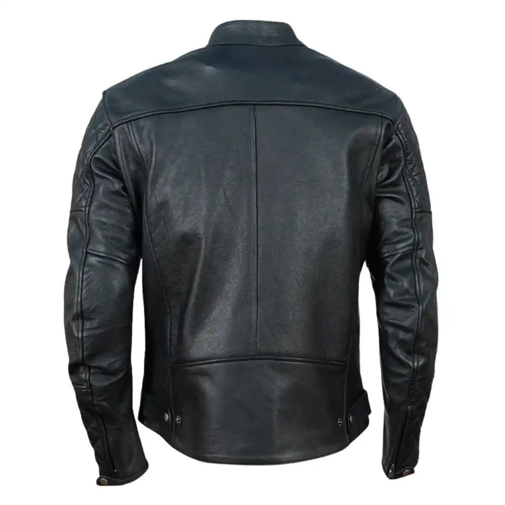 Connor's Speedster Quilted Cafe Racer Leather Motorcycle Jacket