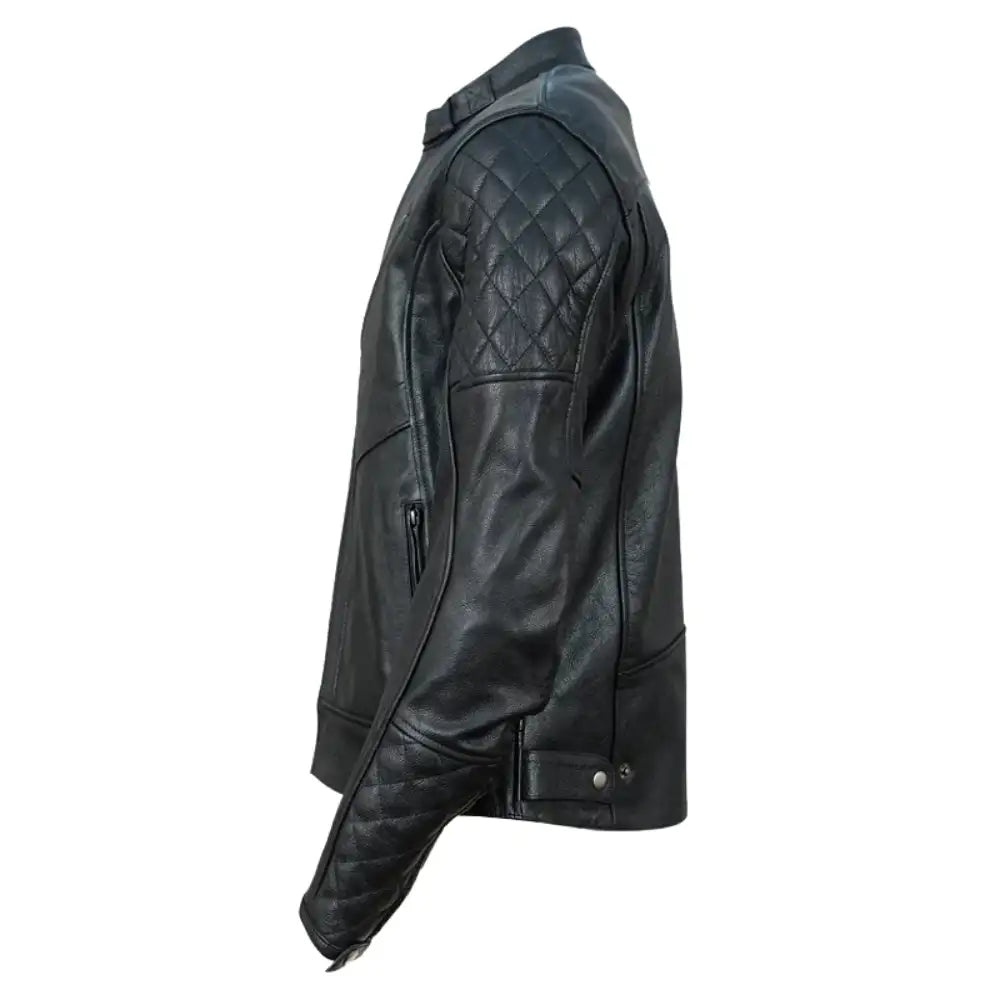 Connor's Speedster Quilted Cafe Racer Leather Motorcycle Jacket