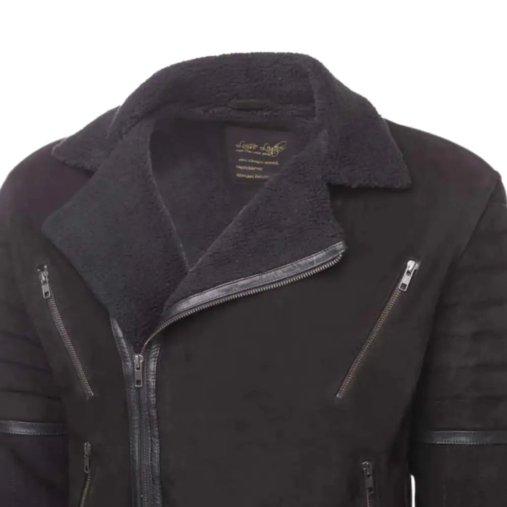 David Black Suede Leather Biker Jacket