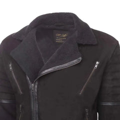 David Black Suede Leather Biker Jacket