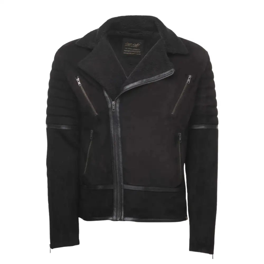 David Black Suede Leather Biker Jacket