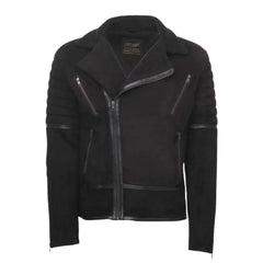 David Black Suede Leather Biker Jacket