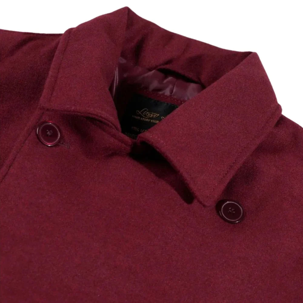 Dorian burgundy wool overcoat