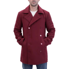 Dorian burgundy wool overcoat