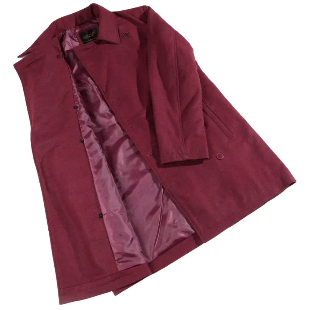 Dorian burgundy wool overcoat