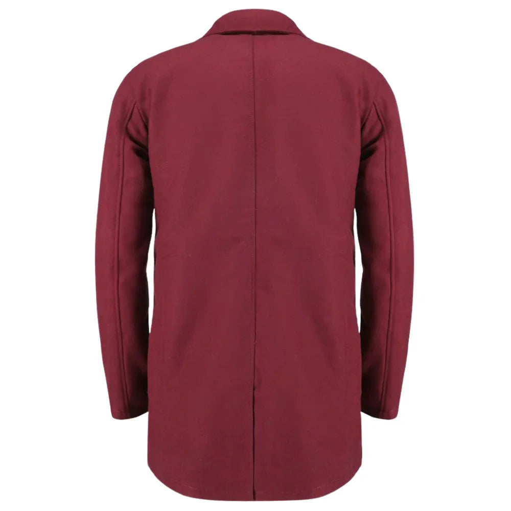 Dorian burgundy wool overcoat