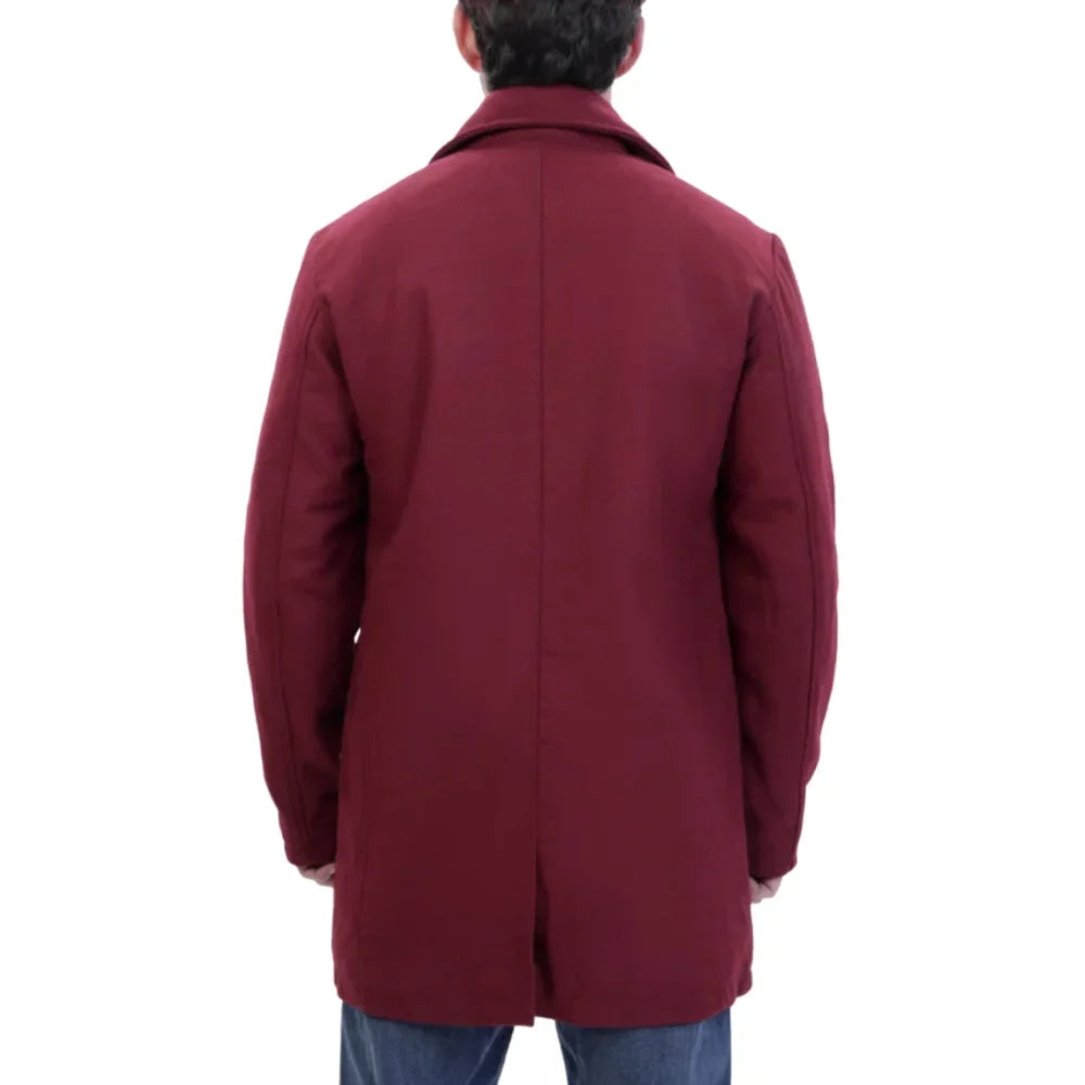 Dorian burgundy wool overcoat